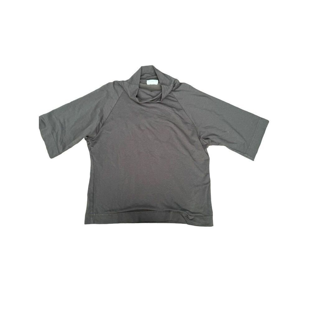 Bryn Walker Bamboo/Cotton Oversized Lagenlook Mockneck Tunic Size M Gray